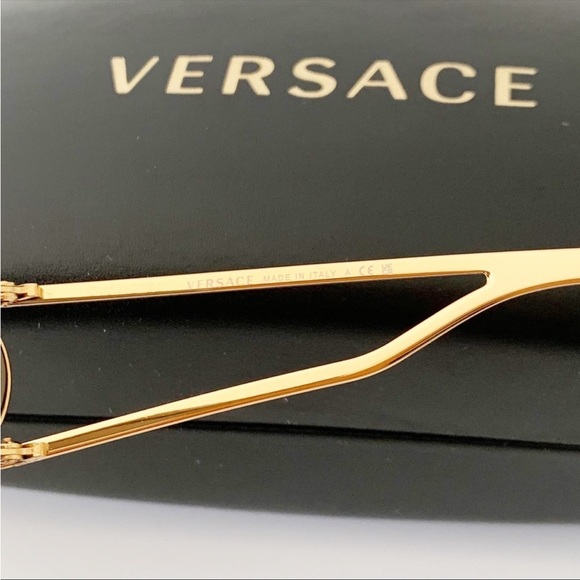 Versace Unisex Gold Mirrored Sunglasses, New - Picture 9 of 14